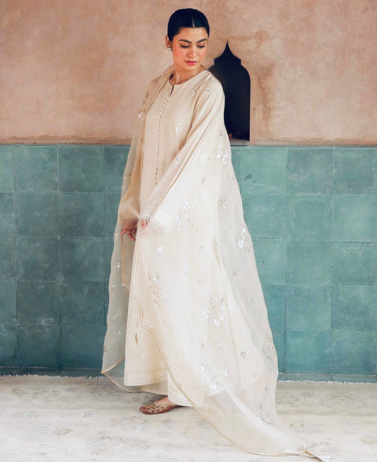 Noor-e-Eid / Ivory | Stitched- 3 Piece