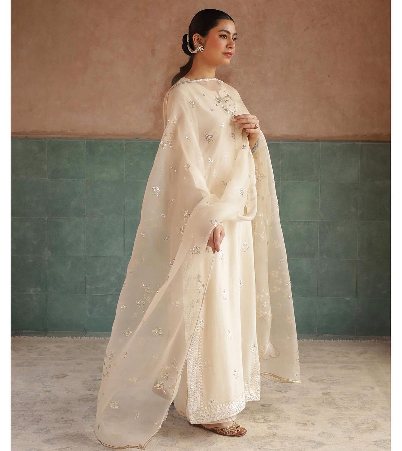 Noor-e-Eid / Ivory | Stitched- 3 Piece